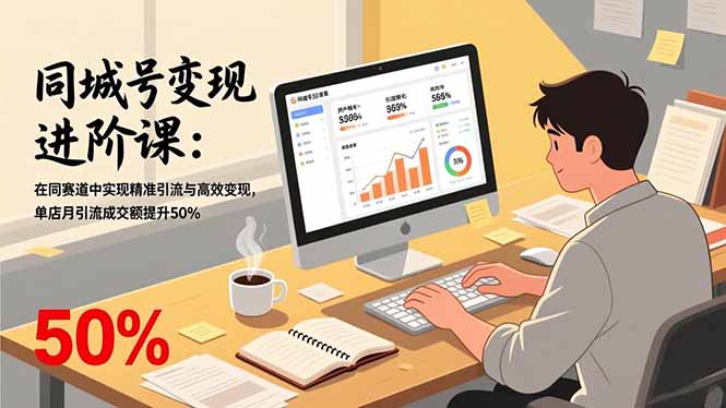 同城号变现进阶课:在同城赛道中实现精准引流与高效变现,单店月引流成交额提升50% - 雨点资源网