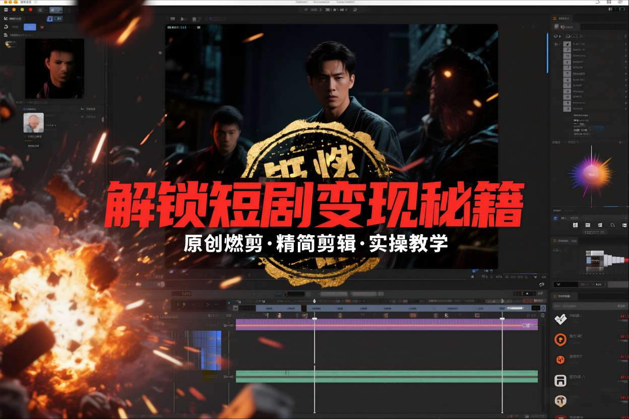 短剧拉新之原创燃剪精简剪辑实操课，解锁短剧变现秘籍 - 雨点资源网