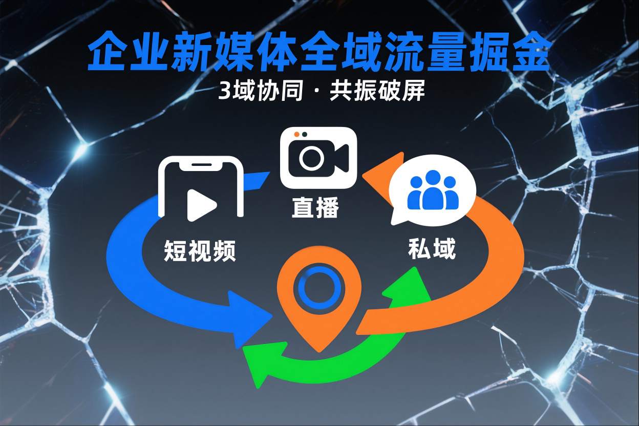 短视频全域商业模式，企业新媒体全域流量掘金，3域协同，共振破屏，短视频-直播-私域-地域 - 雨点资源网