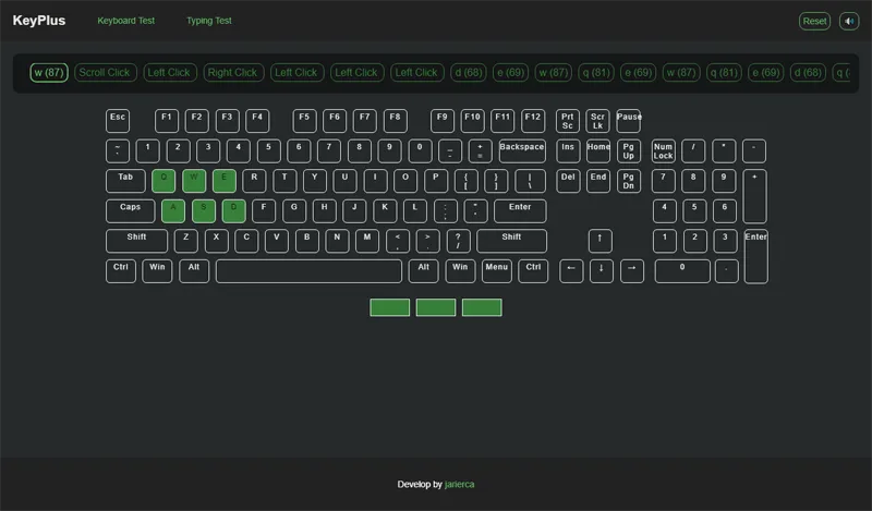 HTML键盘鼠标按键检测测试工具网页源码 - 雨点资源网