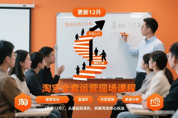 淘宝全套运营现场课程(更新12月),从基础到高阶,拆解淘宝核心玩法 - 雨点资源网