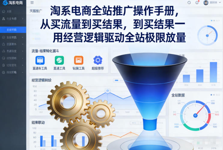 淘系电商全站推广操作手册，从买流量到买结果一用经营逻辑驱动全站极限放量 - 雨点资源网