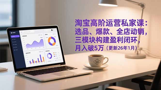 淘宝高阶运营私家课:选品、爆款、全店动销,三模块构建盈利闭环,月入破5万(更新26年1月 - 雨点资源网