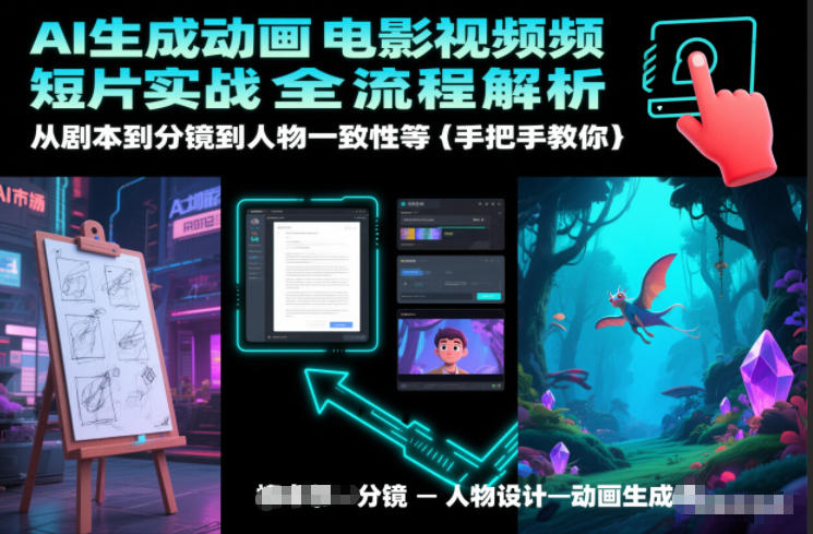 AI生成动画电影视频短片实战全流程解析,从剧本到分镜到人物一致性等手把手教你 - 雨点资源网