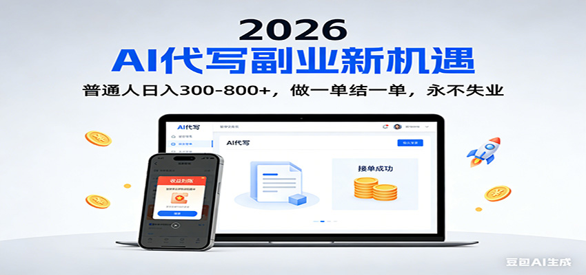 2026 副业首选！AI 代写日入 300-800，普通人0门槛，做一单结一单！ - 雨点资源网
