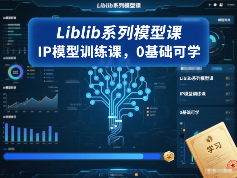 Liblib系列模型课，IP模型训练课，0基础可学 - 雨点资源网