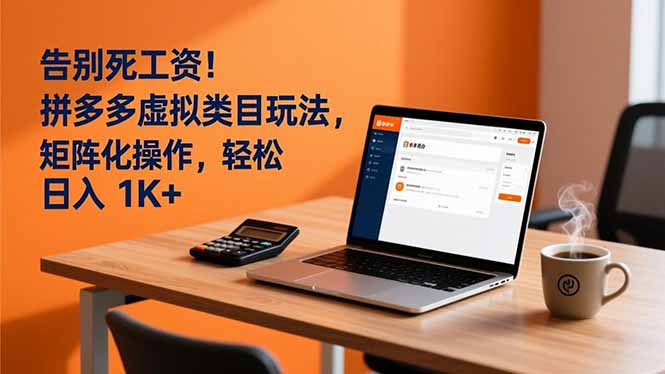 告别死工资!拼多多虚拟类目玩法,矩阵化操作,轻松日入 1K+ - 雨点资源网