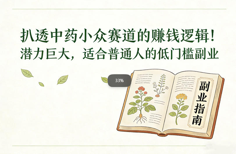 扒透中药小众赛道的賺米逻辑,潜力巨大,适合普通人的低门槛副业 - 雨点资源网