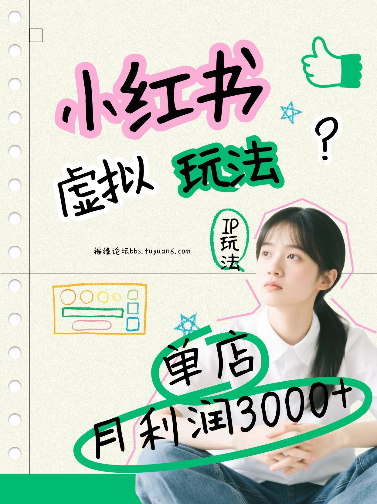 小红书虚拟玩法(铺货流和单品玩法)，单店月利润3000+，IP打法+原创商品(0违规) - 雨点资源网