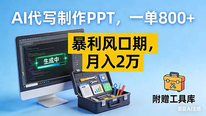 AI代写制作PPT，一单800+， 暴利风口期，月入2万【附工具】 - 雨点资源网