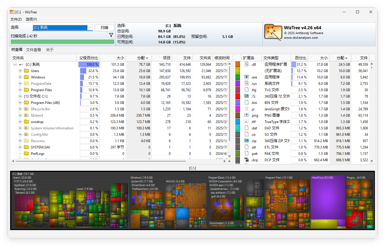 WizTree磁盘分析工具v4.2.8便携版 - 雨点资源网
