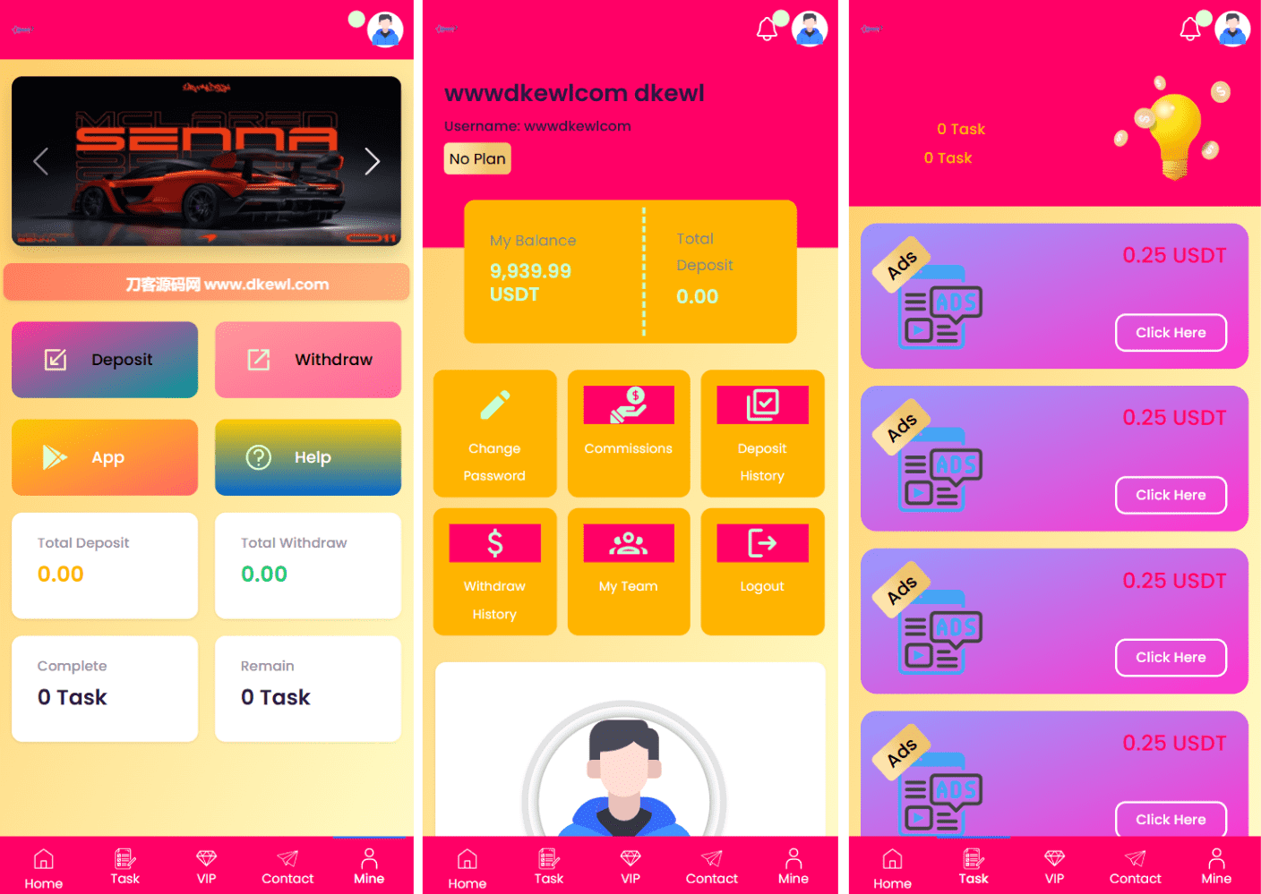 SENNA海外广告奖励投资理财源码/附详细教程 - 雨点资源网